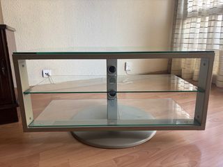 Mesa giratoria de cristal y metal Ikea
