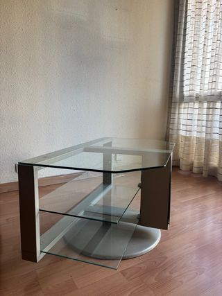 Mesa giratoria de cristal y metal Ikea