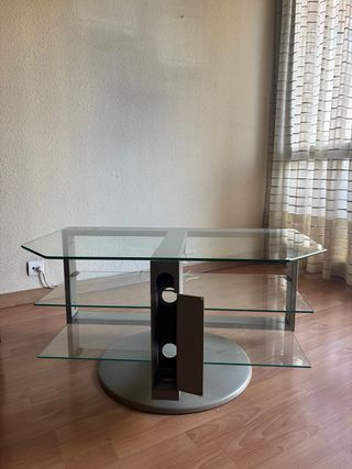 Mesa giratoria de cristal y metal Ikea