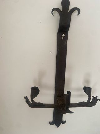 Aplique de pared hierro forjado portavelas