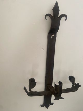 Aplique de pared hierro forjado portavelas