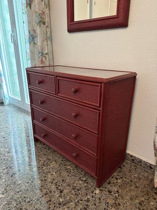 Dormitorio Matrimonio Mimbre y Madera