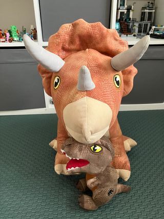 Peluche Dinosaurio Triceratops y T-Rex