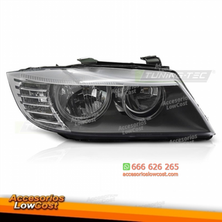 Faro delantero derecho negro para BMW E90 E91 LCI