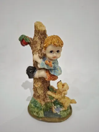 Figuritas Resina Niños y Gatos Años 80