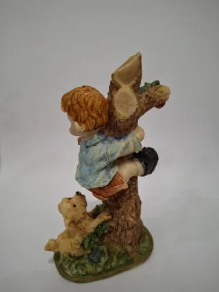 Figuritas Resina Niños y Gatos Años 80