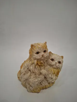 Figuritas Resina Niños y Gatos Años 80