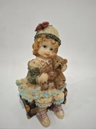 Figuritas Resina Niños y Gatos Años 80