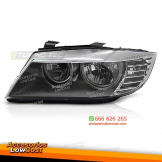 Faro delantero izquierdo negro para BMW E90 E91 L