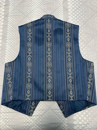 Chaleco fallero azul y dorado