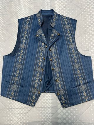 Chaleco fallero azul y dorado