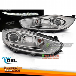Faros delanteros cromados para Ford Fiesta Mk7 13