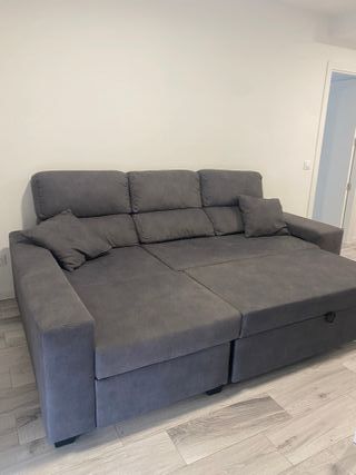 Sofá Chaiselongue Gris 255x100x85