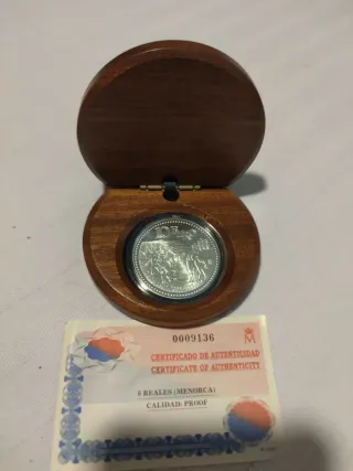 Moneda Plata Bicentenario Menorca 2002