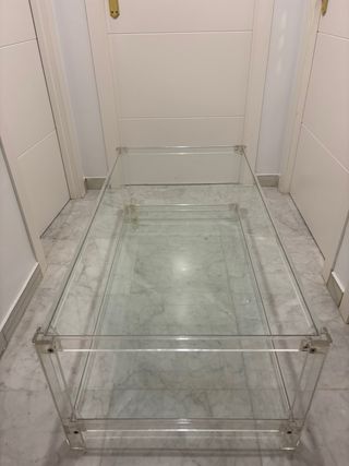 Mesa centro metacrilato transparente 110x57x3