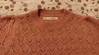 Jersey rosa de punto calado