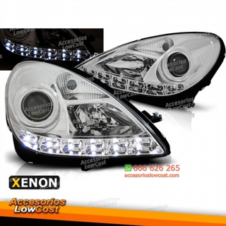 Faros delanteros de xenón cromados para Mercedes