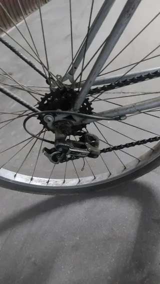 Bicicleta plateada con cesta