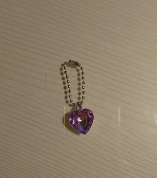 Collar Corazón Morado con Cadena