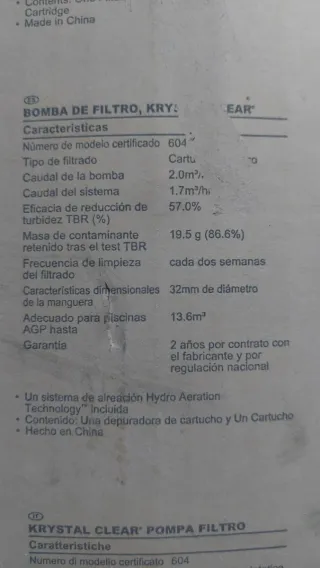 Bomba de piscina Intex C530