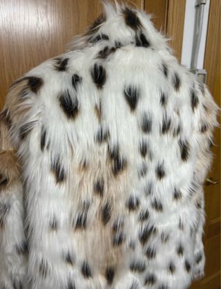 Abrigo Y2K de pelo sintético animal print XS Nuevo