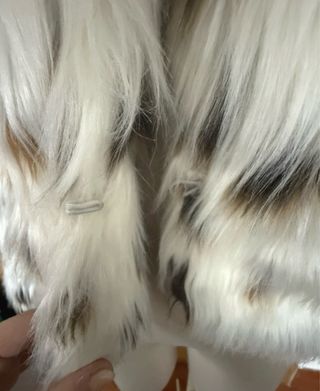 Abrigo Y2K de pelo sintético animal print XS Nuevo