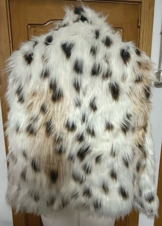 Abrigo Y2K de pelo sintético animal print XS Nuevo