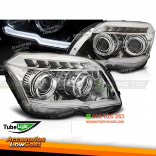 Faros delanteros cromados para Mercedes GLK X204