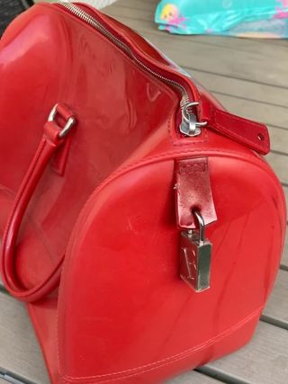 Borsa bauletto Furla rossa in gomma