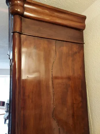 Armario Vitrina Caoba Cristal