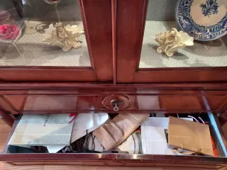 Armario Vitrina Caoba Cristal