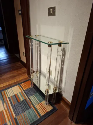 Mesa consola metacrilato y cristal