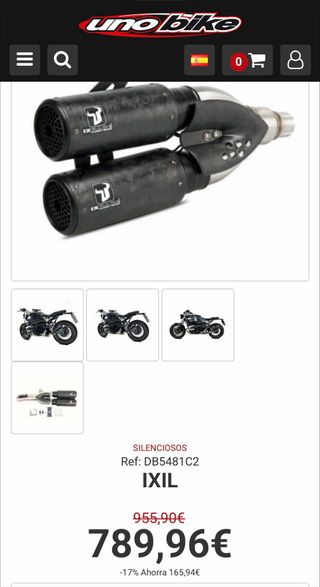 Silencioso IX RACE BMW R NINET Negro