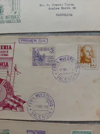 Lotto di 7 buste e cartoline filatelici anni '40