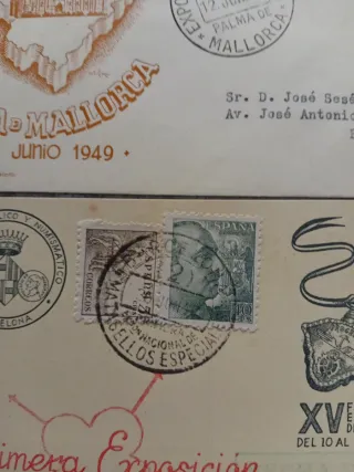 Lotto di 7 buste e cartoline filatelici anni '40