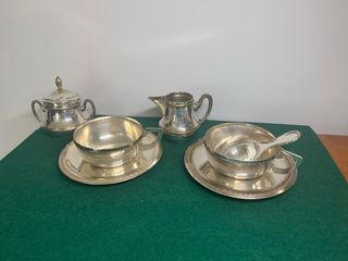 Juego té/café antiguo plateado