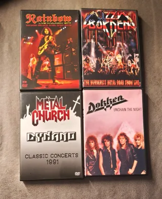 Lote 4 DVDs: Rainbow, Dokken, Metal Church y Lizzy