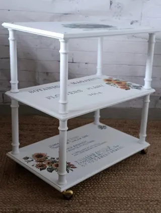 Camarera/carrito con ruedas estilo rústico