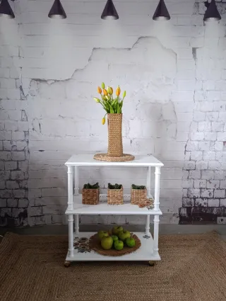 Camarera/carrito con ruedas estilo rústico