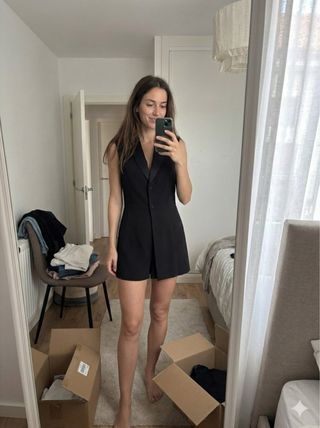 Mono Vestido Elegante Zara Negro