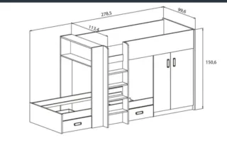 Cama tren reversible infantil