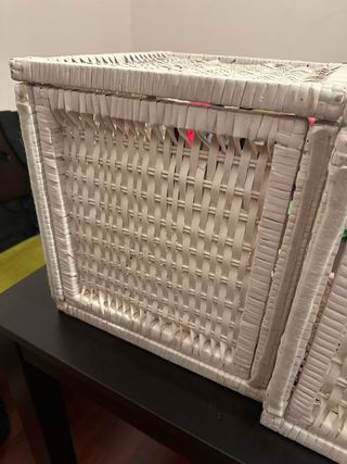 Cestas de mimbre beige (2 unidades)