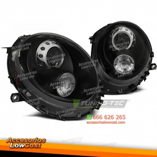 Faros delanteros negros para Mini Cooper 06-14