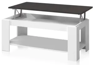 Mesa centro elevable melamina blanca