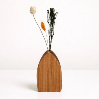 Florero artesanal de madera único