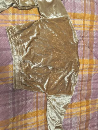 Tuta bambina velluto oro