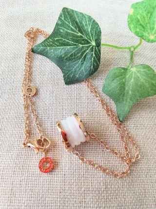 Collar 4bandas "Oro Rosa" y cerámica