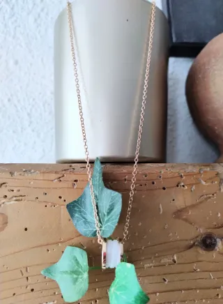 Collar 4bandas "Oro Rosa" y cerámica