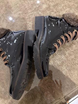 Botas de piel negras con pelo