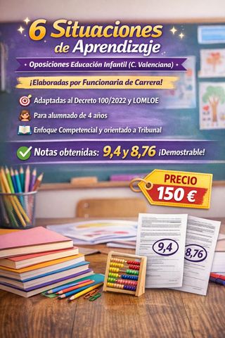 Situaciones de aprendizaje oposiciones infantil.